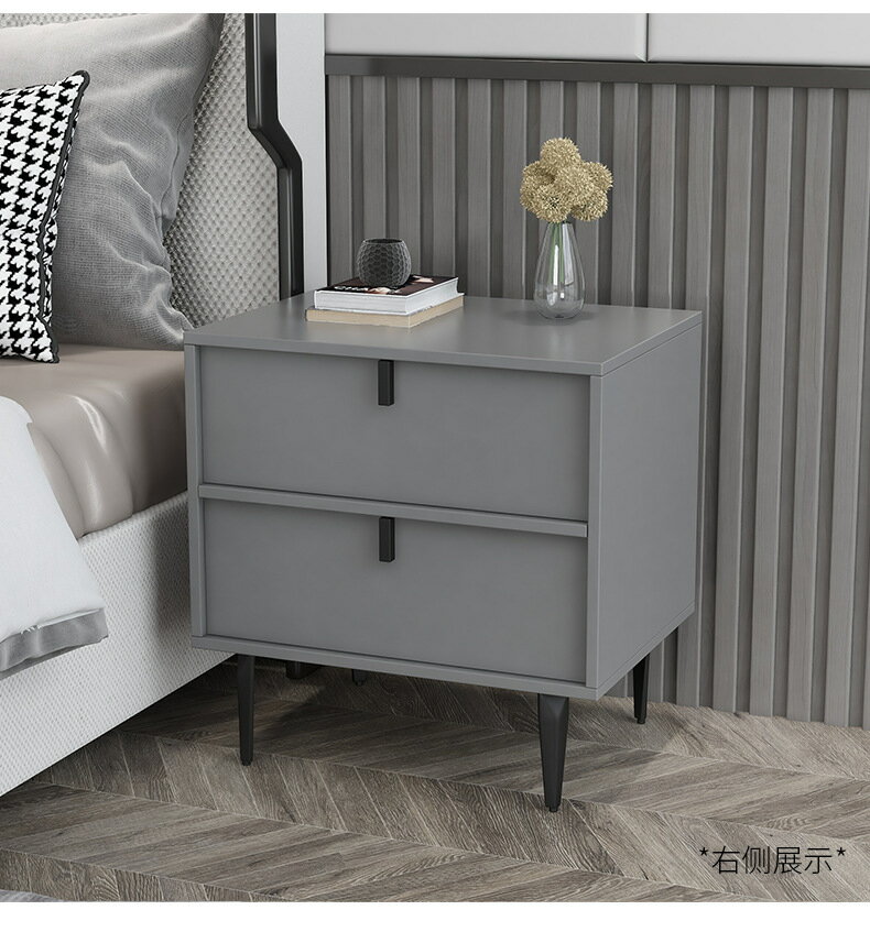 床頭櫃簡約臥室 家用灰色網紅小型床邊小櫃子儲物櫃北歐風ns