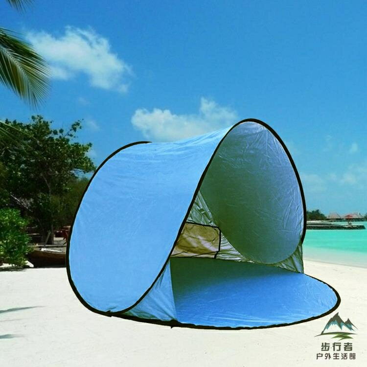露營沙灘遮陽帳篷全自動速開免搭建戶外便捷雙人海邊防紫外線【步行者戶外生活館】