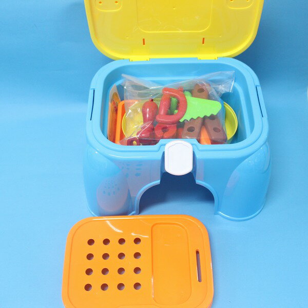 工具收納椅凳 玩具箱 儲物凳 NO.008-96/一盒入(促650)二合一兒童工具組扮家家酒多功能兩用工具組~CF120737【領券滿額再折千12/31止】 5