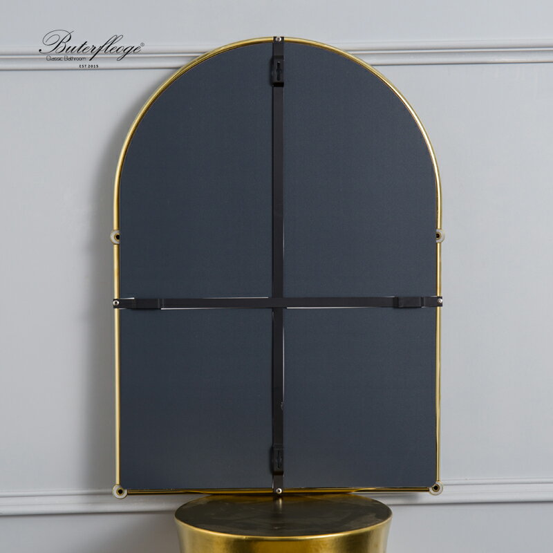 蝶陶新款金屬衛生間梳妝臺鏡復古衛浴鏡黃銅鍍鉻鍍金不生銹北歐 3