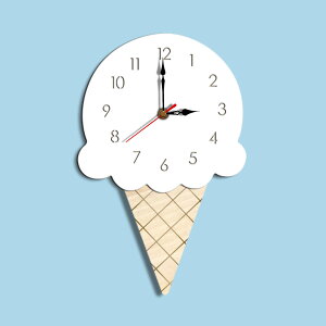 新品家居卡通夏日創意掛鐘客廳亞克力冰淇淋造型兒童房間裝飾鐘表