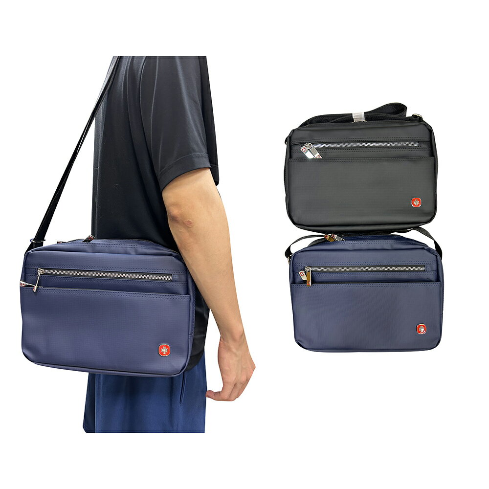 ~雪黛屋~SPYWALK 斜側包二層主袋+外袋共五層中容量8寸平板科技防水尼龍布SW2065(中)