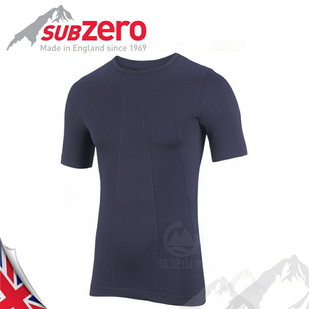 【Sub Zero 英國 Factor1+ 短袖無縫排汗衣《藍》】Factor 1 PLUS/內層衣/運動衣/防曬