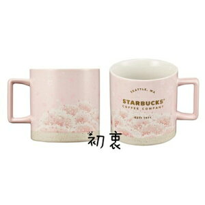 韓國星巴克海外限定杯子櫻花季陶瓷馬克杯桌面用櫻花山谷馬克杯
