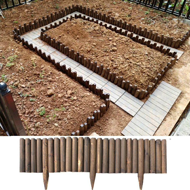 防腐木柵欄花園圍欄戶外庭院裝飾菜園籬笆花壇實木製護欄陽臺木樁簡易新品