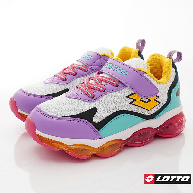 LOTTO樂得義大利專業運動童鞋-FLOAT氣墊跑鞋-LT0AKR2219白紫綠(中大童段)
