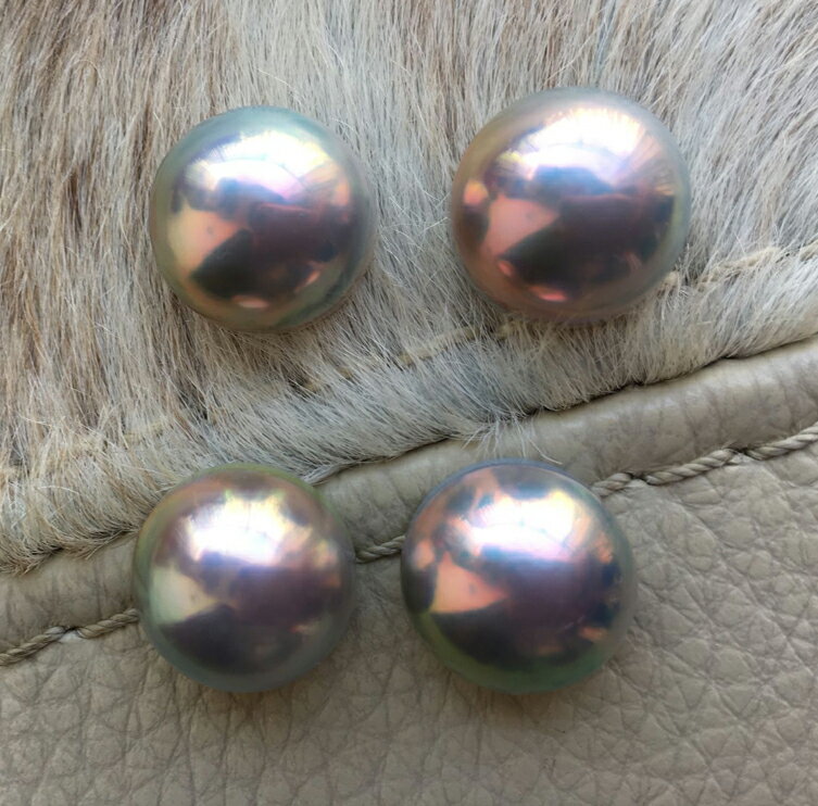 天然海水馬貝珍珠裸珠子15-16mm炫彩珍珠戒指 珍珠吊墜珍珠耳釘 2