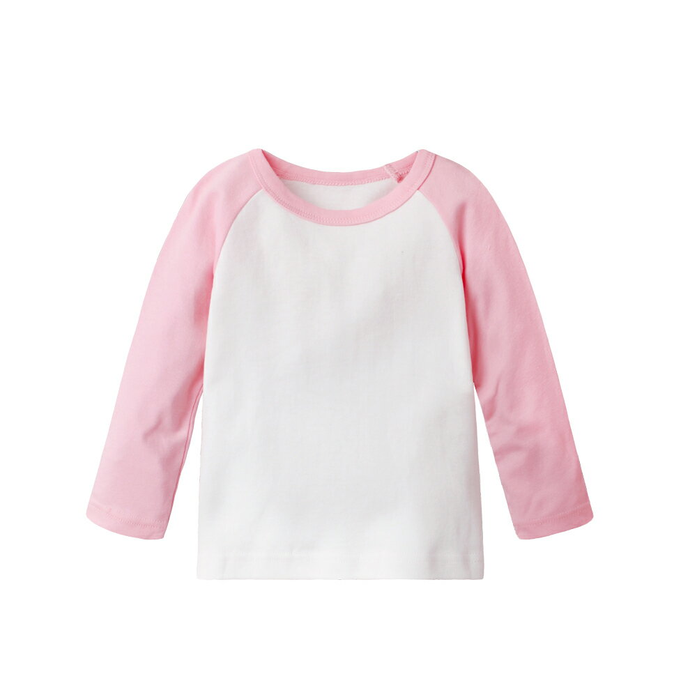 兒童上衣 純棉長袖 素面圓領T 插間袖 60266 1