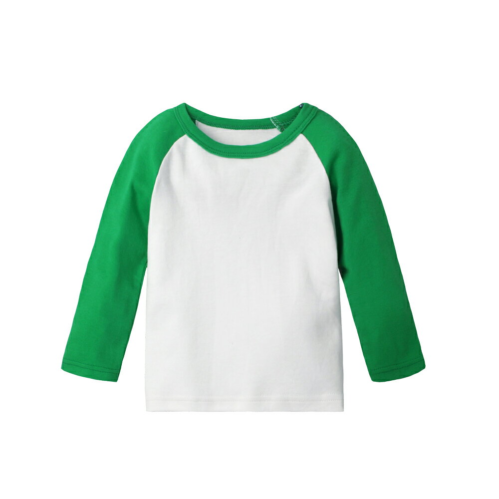 兒童上衣 純棉長袖 素面圓領T 插間袖 60266 2