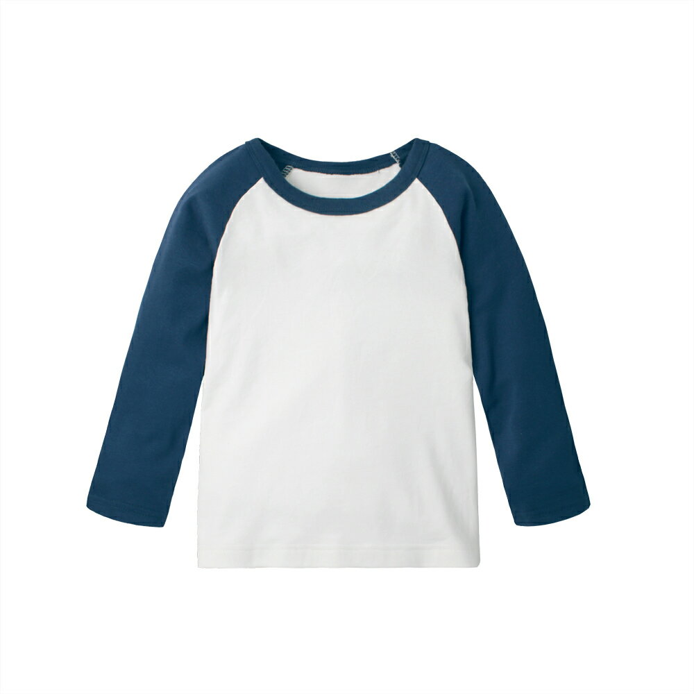 兒童上衣 純棉長袖 素面圓領T 插間袖 60266 3