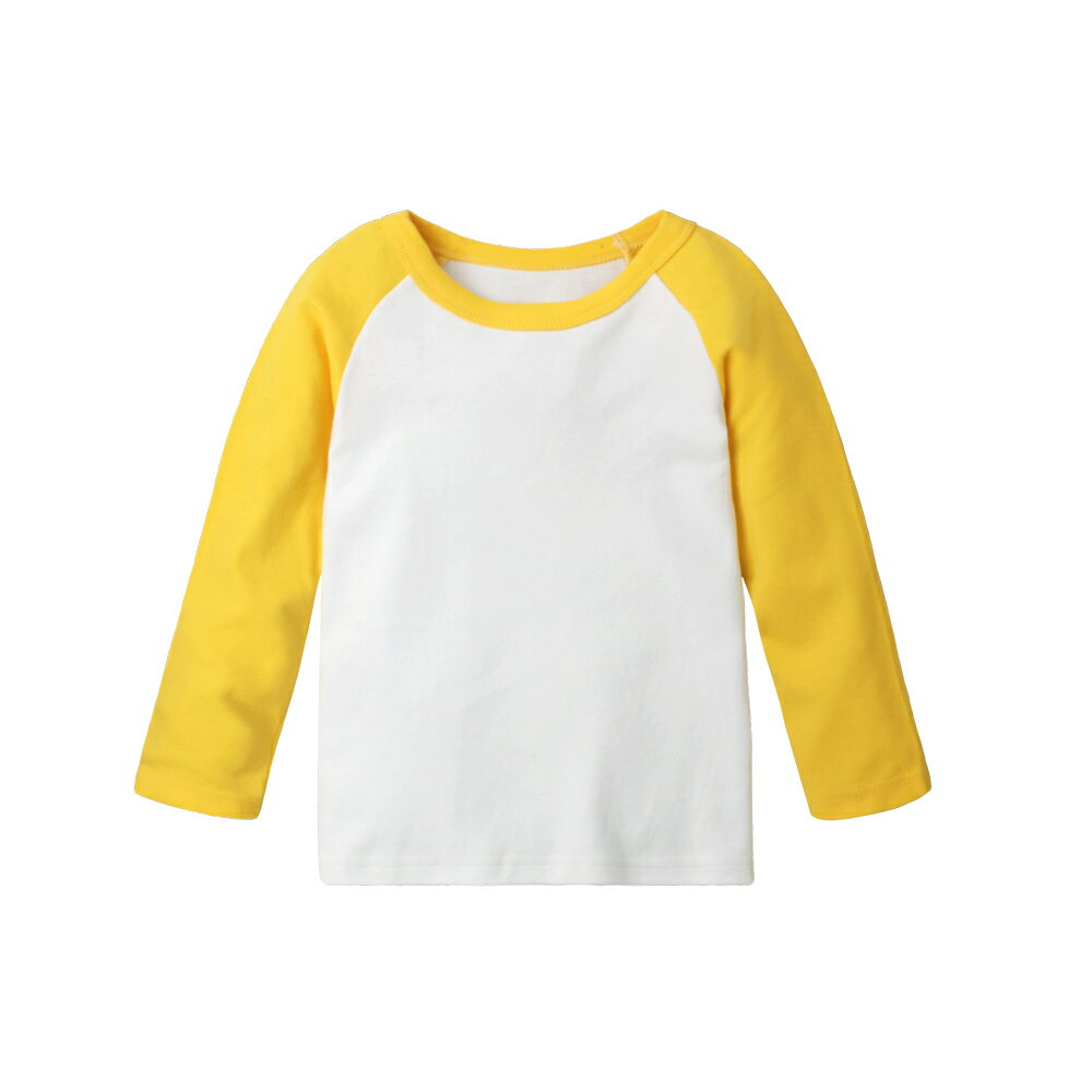 兒童上衣 純棉長袖 素面圓領T 插間袖 60266 4