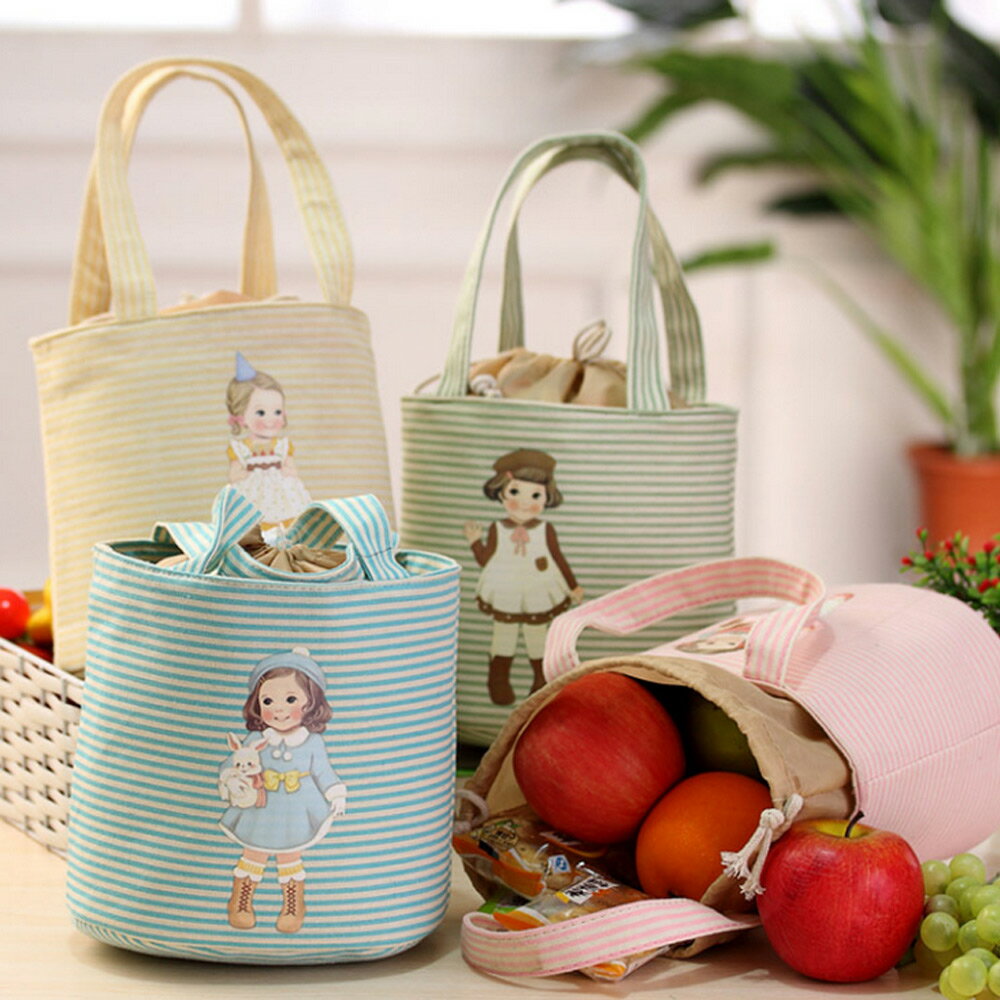 便當袋兒童防水學生午餐盒日式風格防水帆布保溫午餐袋愛心便當袋子 88077