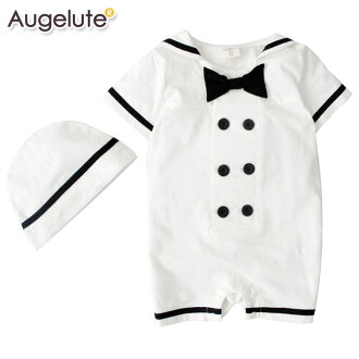 Augelute Baby 海軍領水手服造型連身衣 附帽子 32016