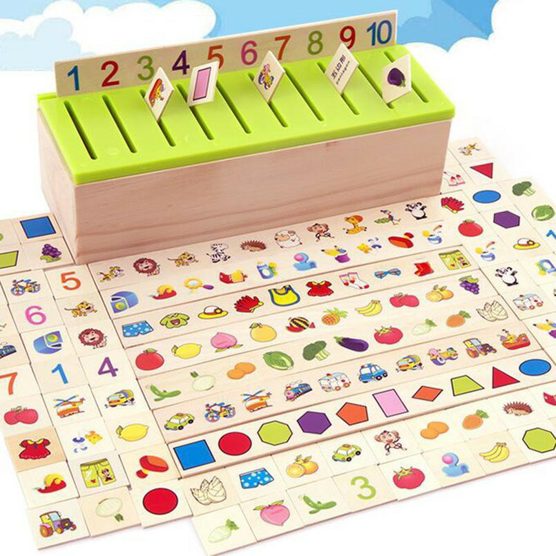 知識分類盒 小箱子學習事物分類 啟蒙教育學習形狀知識分類盒 蒙氏早教益智配對兒童智力拼圖積木玩具 KT母嬰