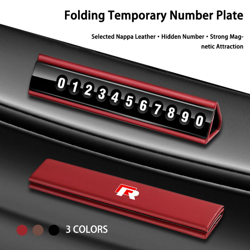 New Leather Phone Temporary Parking Number Plate For