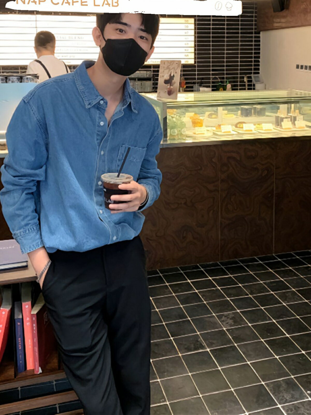 cleanfit牛仔襯衫男春季潮牌cityboy長袖上衣少年感痞帥襯衣外套