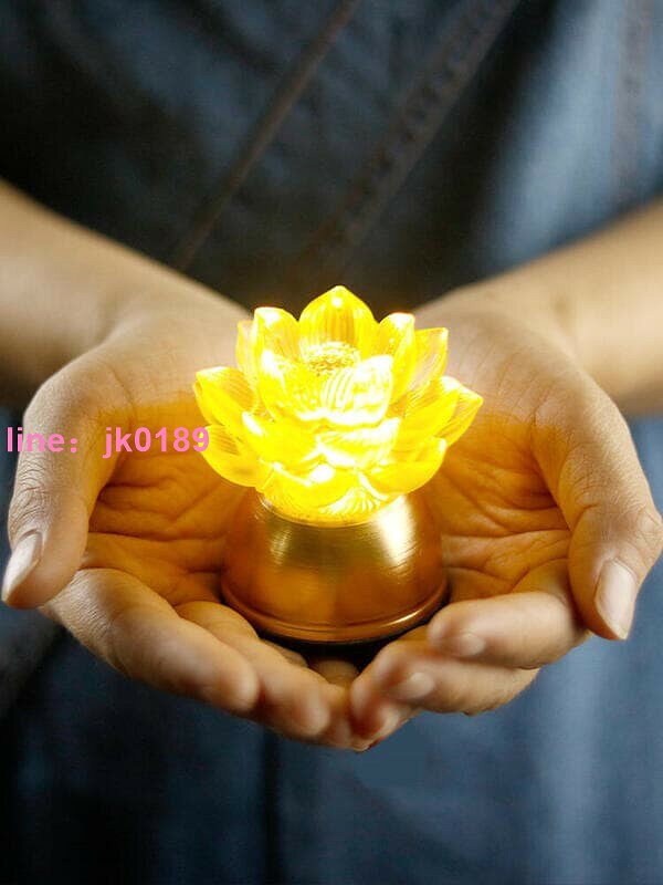 【店家優選】【 】,,禪悅佛供佛古法琉璃小蓮花燈長明燈佛供燈家用迷你led充電佛燈