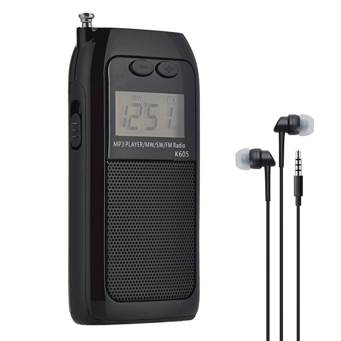 迷你形MP3播放FM MW SW全波段收音機黑色收音、錄音機多功能【北歐家居生活】