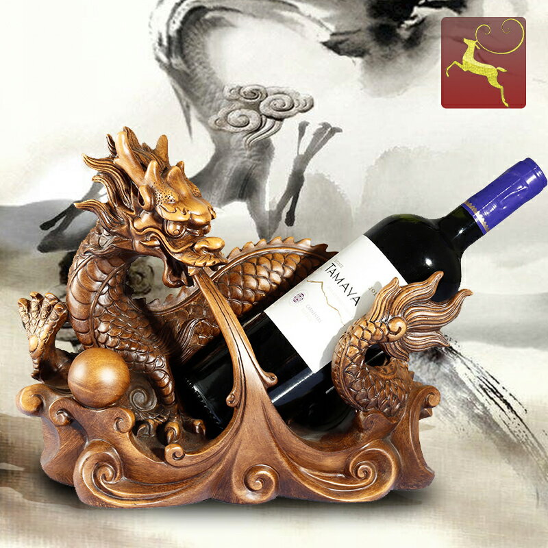 創意紅酒架龍的擺件酒櫃裝飾品中式家用紅酒杯架葡萄酒架現代簡約