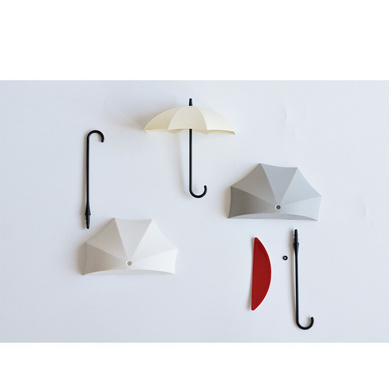 雨傘造型掛勾3入【A010】台灣出貨 居家  掛勾 粘鉤 鑰匙掛勾 造型掛鉤 免鑽孔 置物架 置物盒 牆壁 免釘 5