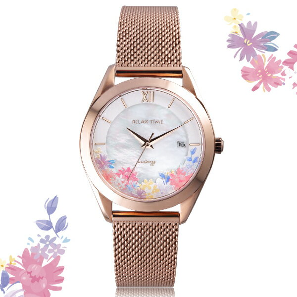 Relax Time RT-106-01 wwiinngg聯名合作 晨曦琉璃女士時尚腕錶 38mm｜樂天全館特惠中★指定刷卡回饋10%