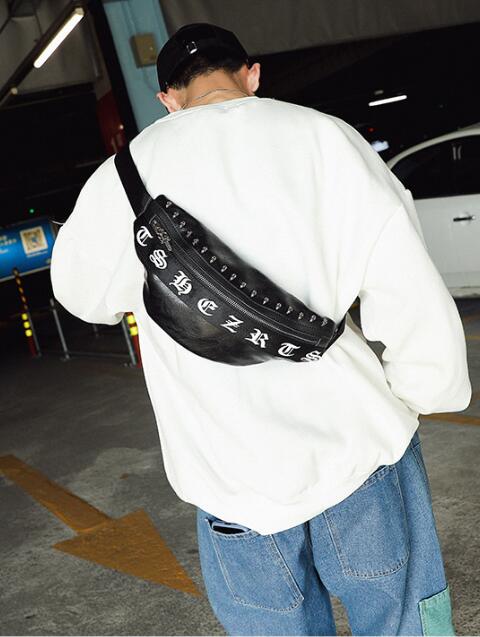 FINDSENSE X 韓國 男士 多功能 街頭潮流時尚塗鴉 圖案 戶外運動胸包 單肩包 斜挎包 腰包