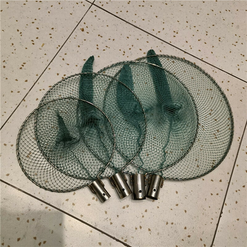 廠家批發實心不銹鋼抄網頭機制抄網撈兜捕魚網有結抄魚網圈 抄網【宜家良品百貨】