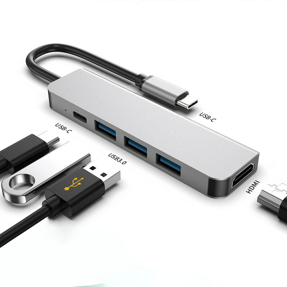 Type c to hdmi 4k usb3.0 pd拓展塢 手機筆記本電腦多合一集線器【宜家良品百貨】