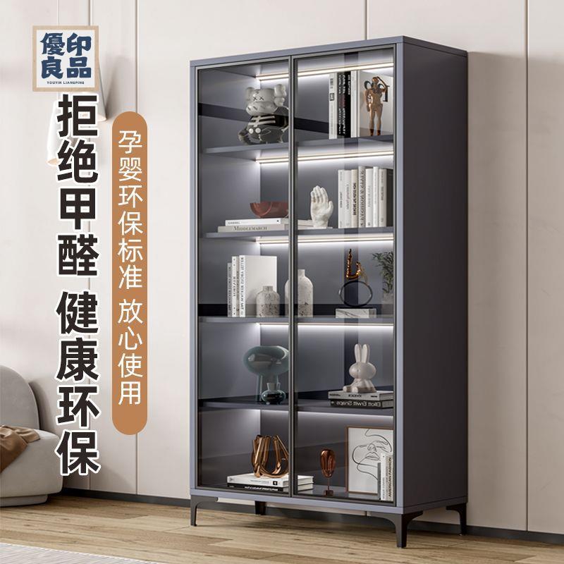 免運 展示櫃 玻璃門展示櫃 收納櫃 手辦展示櫃 防塵書櫃帶玻璃門展示酒櫃輕奢定製家用客廳一體整墻到頂書架實木特惠/優選 新品 全館折扣 售後保障 可開發票 工廠現貨 y542