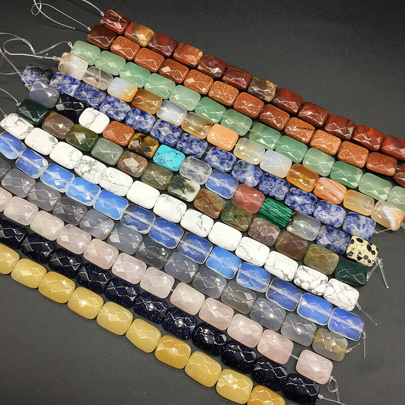 天然水晶半寶石 瑪瑙 玉石 方形切面長方 diy頭飾 耳飾品材料配件