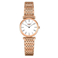 LONGINES L42091918玫瑰金嘉嵐石英超薄經典腕錶/白面24mm