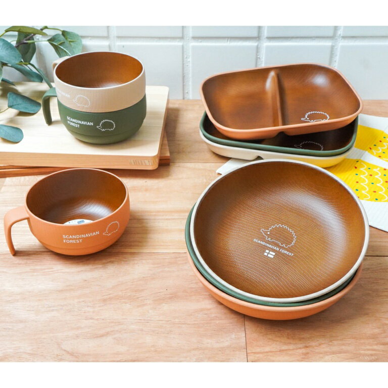 🔥現貨🔥北歐森林小刺蝟 MOZ SCANDINAVIAN FOREST 日本製木質色露營餐盤組 餐盤-富士通販 0