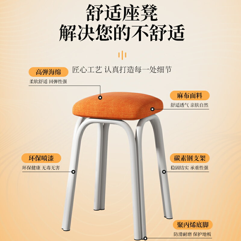 塑料凳子加厚板凳家用餐桌餐凳簡約時尚創意塑料椅子成人圓高凳子