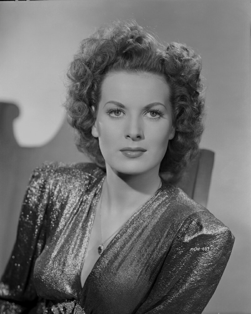 Posterazzi: Maureen OHara in Black Gown Portrait wearing Shiny Blouse ...