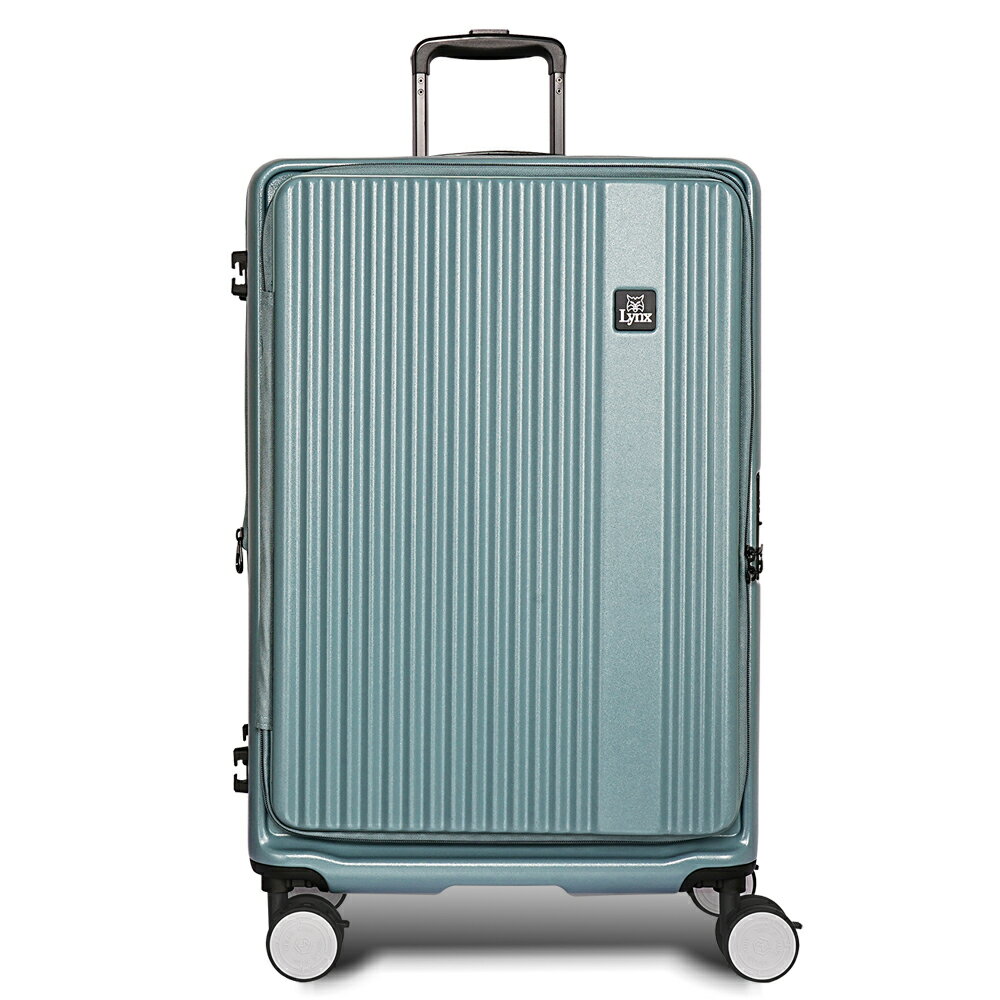 【Lynx 美國山貓】24吋第三代前開式行李箱、70MM避震煞車雙排輪、防爆拉鏈、TSA海關鎖、可加大 0