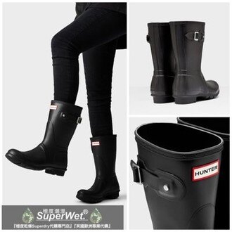跩狗嚴選 英國 Hunter Short Boots 黑色 霧面 低筒 雨鞋 短筒 雨靴 工程靴 中筒靴 5