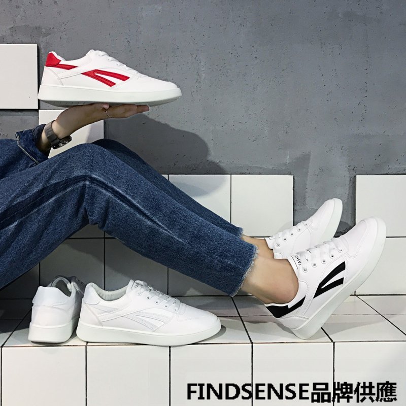 FINDSENSE品牌 秋款 新款 日本 男 高品質 個性 厚底增高 文藝 小白鞋 舒適 耐磨 運動 休閒鞋 潮流鞋子