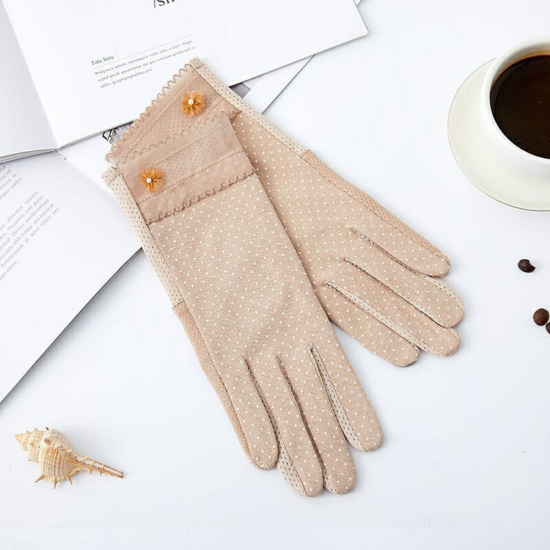 【巴黎精品】現貨+預購 防曬手套透氣機車手套-蕾絲花邊觸控小花女手套6色a1ae15