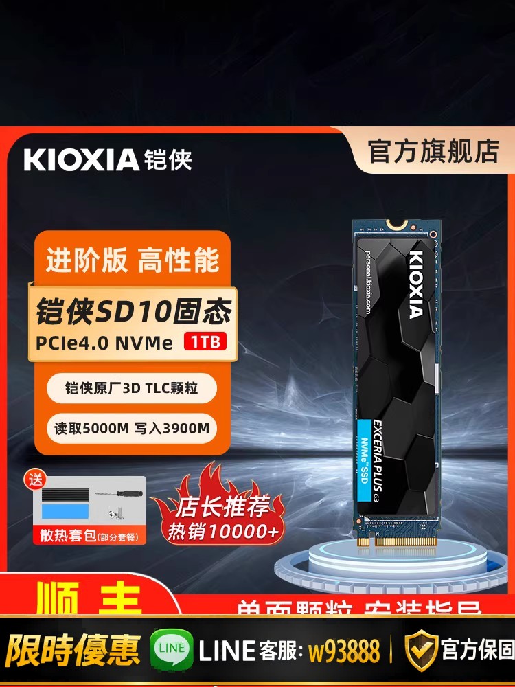 【可打統編 保固一年】鎧俠SD10固態硬碟1t m.2 NVMe臺式電腦筆記本ssd固態盤pcie4.0 m2
