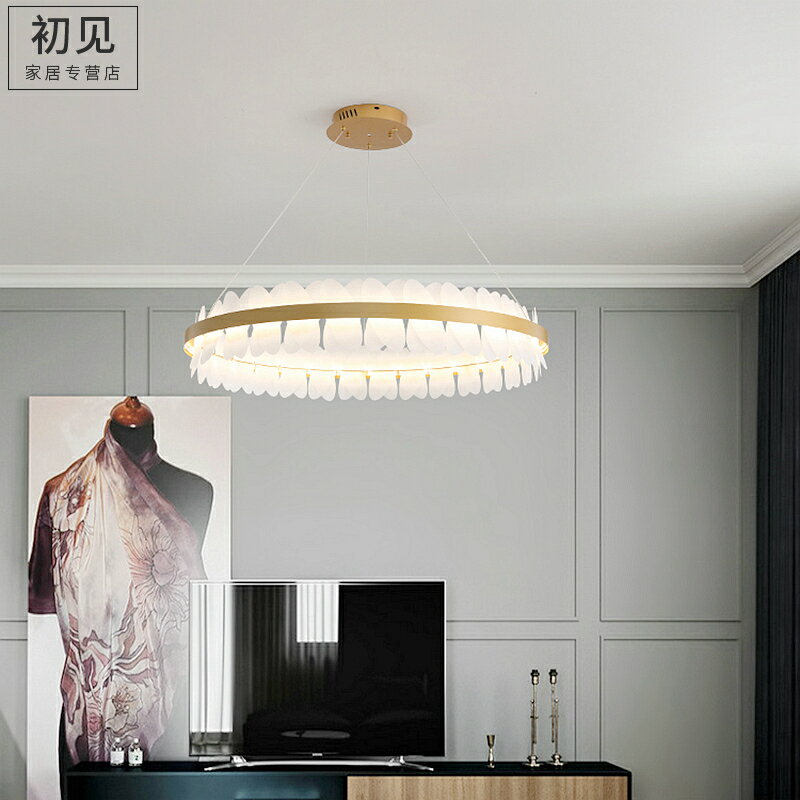 簡約現代客廳輕奢吊燈北歐臥室餐廳長方形創意大氣清新設計師燈具