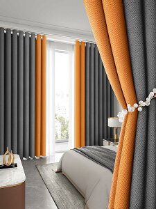 窗簾臥室2021年遮光臥室飄窗全遮光輕奢現代高級感2022新款客廳布