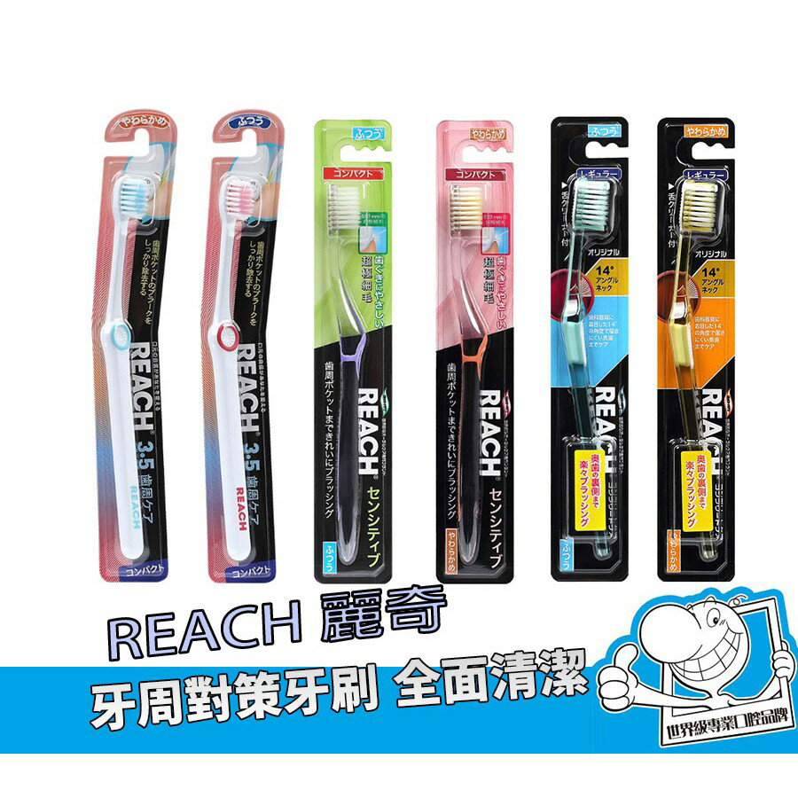 台灣現貨 REACH麗奇 公司貨 14°牙周對策牙刷(3.5mm彈力細軟毛) 牙刷 有效預防牙周病 軟毛刷 口腔清潔