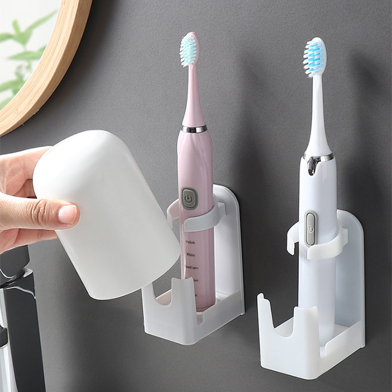 電動牙刷架壁式刷牙杯衛生間掛墻式牙具免打孔收納置物架壁掛吸壁