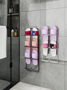 浴室拖鞋架墻壁掛免打孔室內門后鞋子掛架衛生間洗澡間收納神器