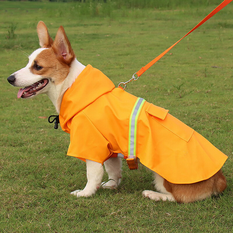 寵物雨衣帶帽大狗雨披金毛拉布拉多哈士奇薩摩反光衣服小中大型犬