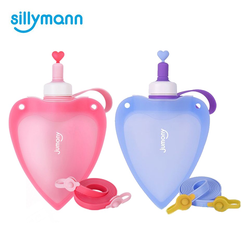 韓國sillymann 100%鉑金矽膠心型水瓶250ml【甜蜜家族】