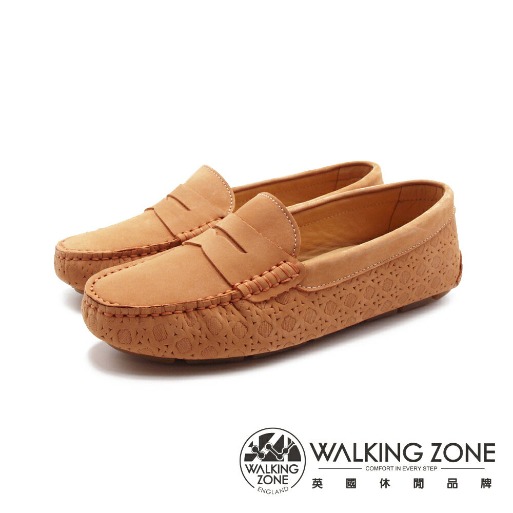 WALKING ZONE(女)簡約可愛心機增高樂福鞋 女鞋-黃棕色(另有茶灰色) 0