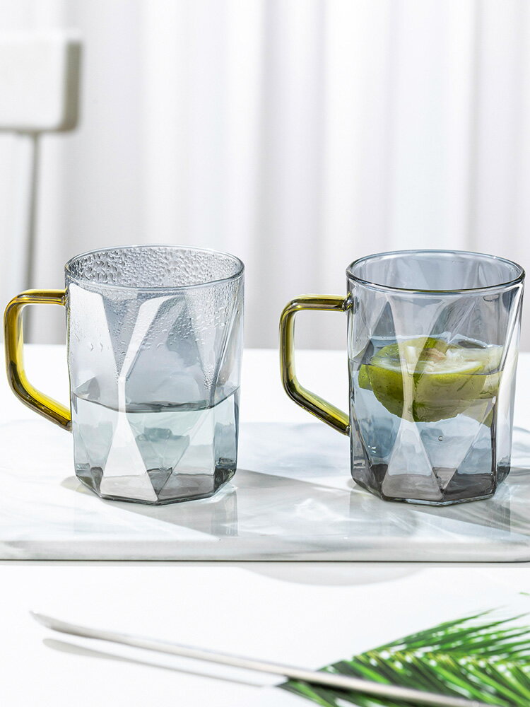 玻璃杯輕奢耐高溫喝水杯子創意泡茶杯茶具家庭套裝帶把手家用客廳