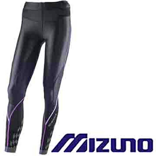 Mizuno  BG8000Ⅱ 女裝 褲子 長褲 緊身  彈性 輕量 黑 紫【運動世界】K2MJ5D0197