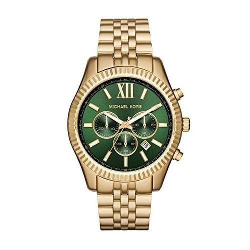 『Marc Jacobs旗艦店』美國代購 Michael Kors 綠色錶盤不鏽鋼三眼腕錶